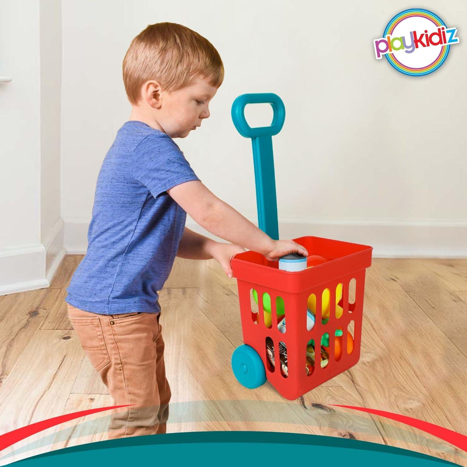 Juego de Carrito de Compras Playkidz con Caja Registradora 13 Piezas