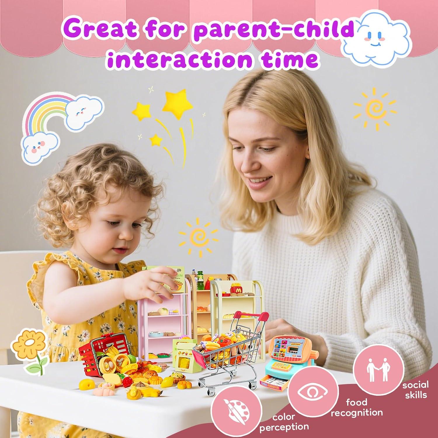 Mini Juguetes de Comida YOUHORYA - Carrito, Estantes y Más