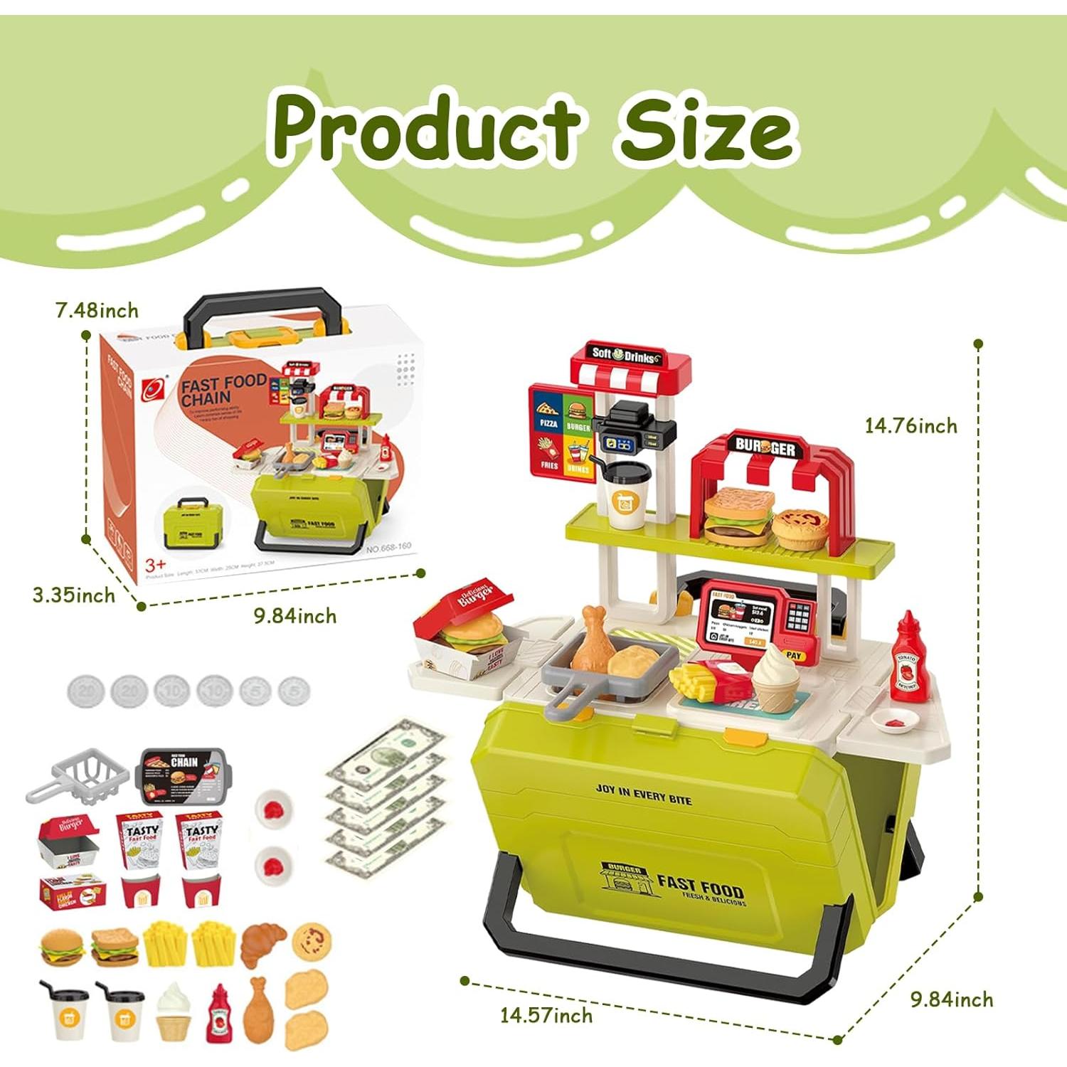 Juego de Comida Rápida Portátil Hami 55 Piezas para Niños