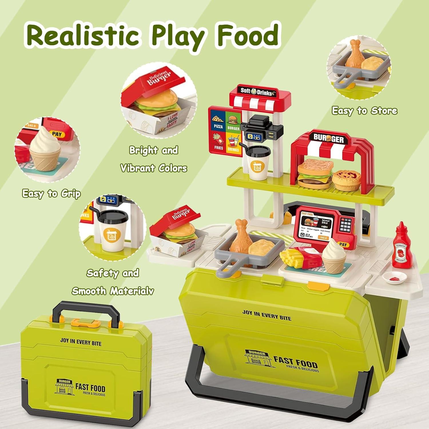 Juego de Comida Rápida Portátil Hami 55 Piezas para Niños