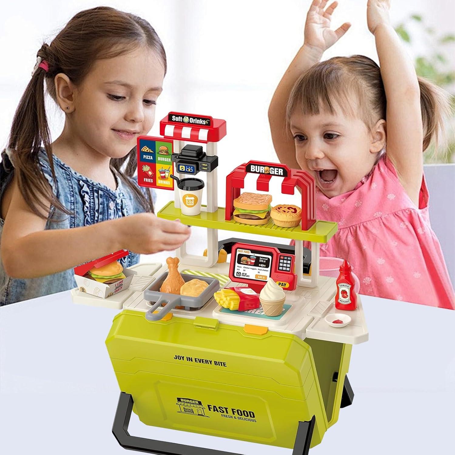 Juego de Comida Rápida Portátil Hami 55 Piezas para Niños