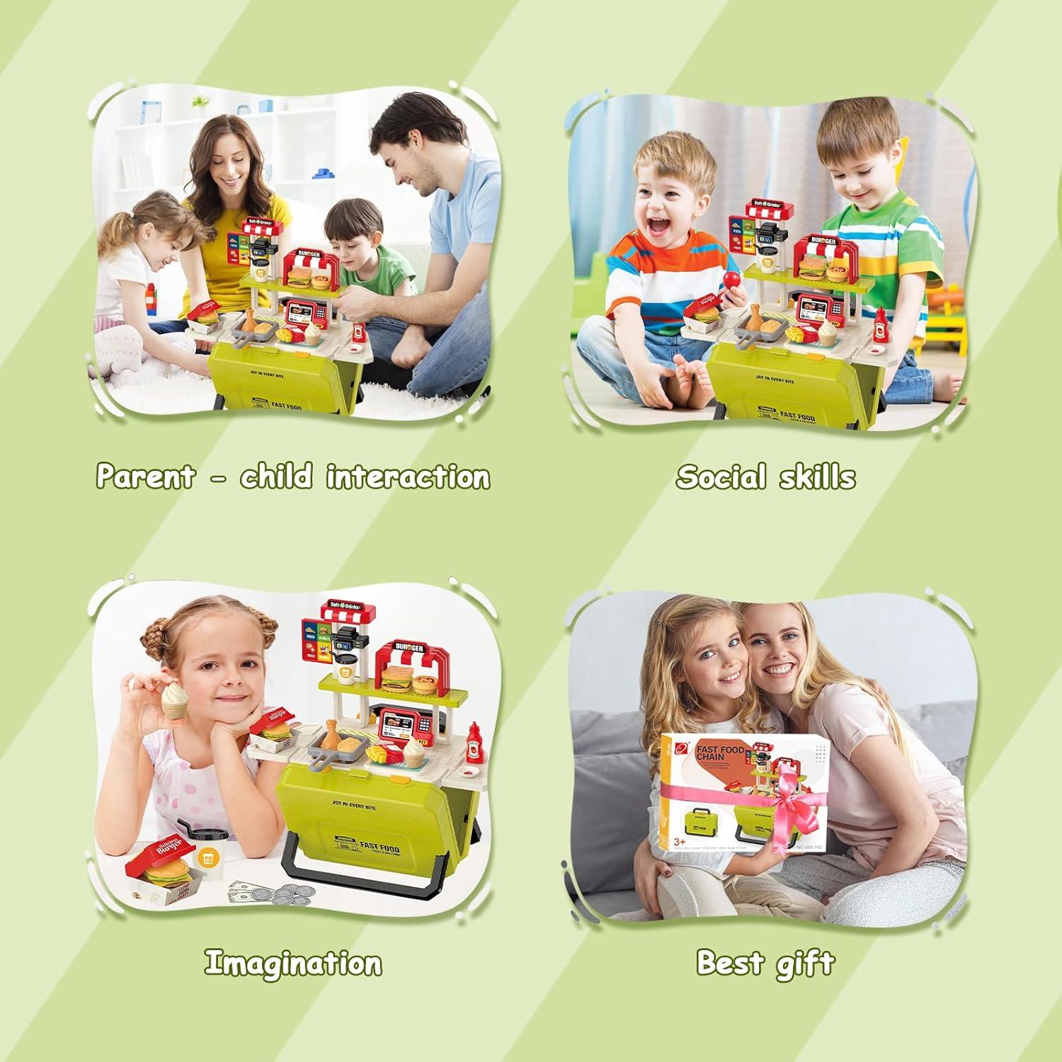 Juego de Comida Rápida Portátil Hami 55 Piezas para Niños