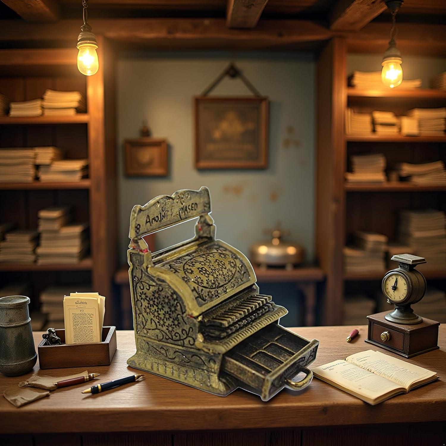 Caja Registradora Vintage Miniatura Jowxsx 1:12 Metal 42g