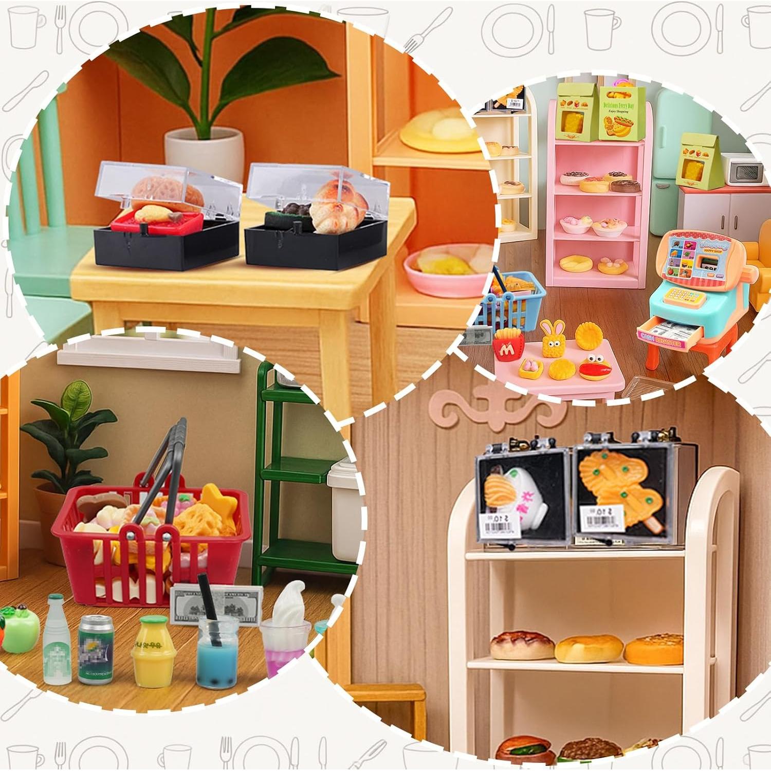 Juego de Mini Supermercado 199 Piezas Galaoma para Muñecas