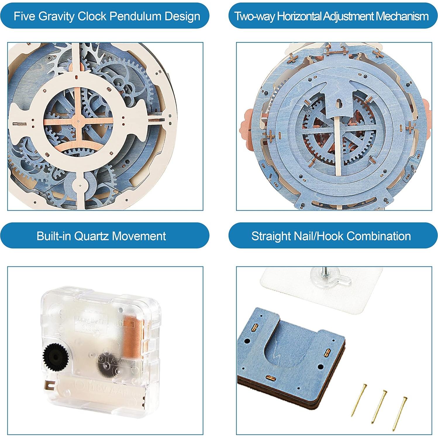 Rompecabezas 3D Reloj de Madera ROBOTIME 231 Piezas DIY