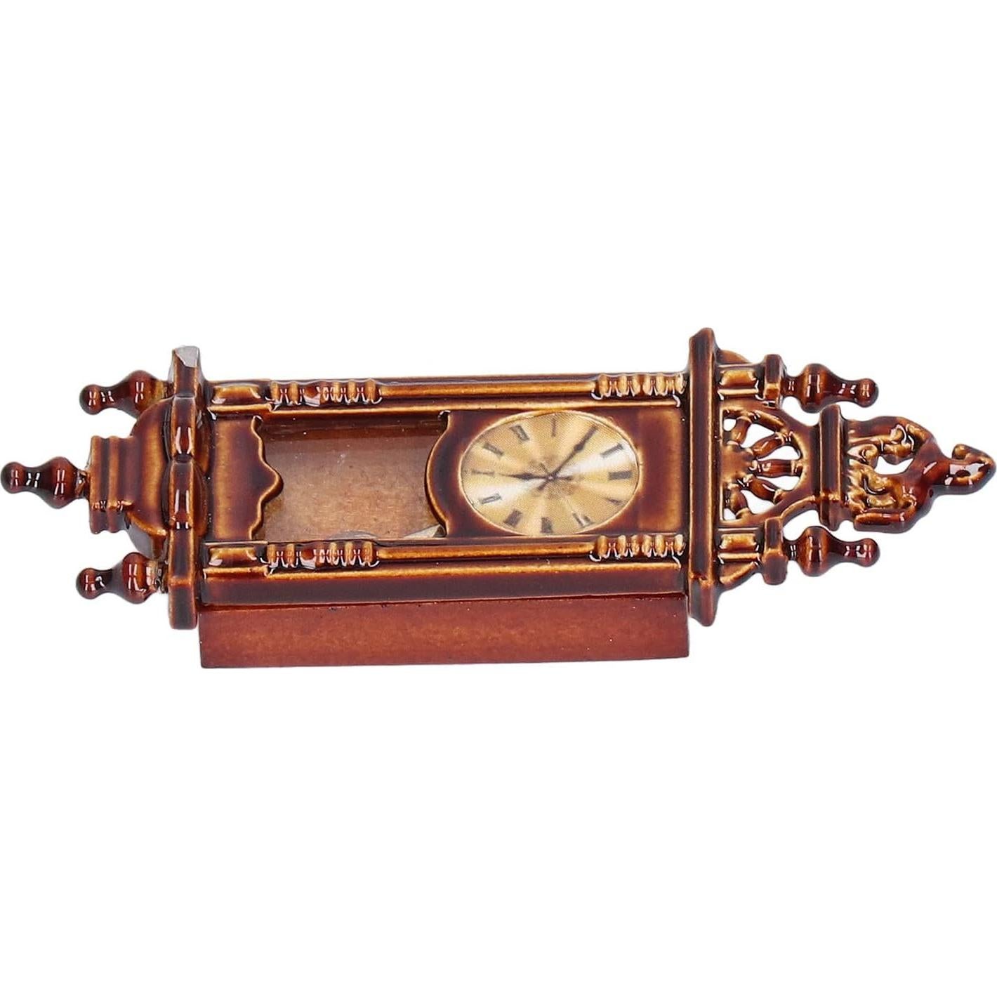 Reloj de pared miniatura Kudoo 1:12 vintage madera