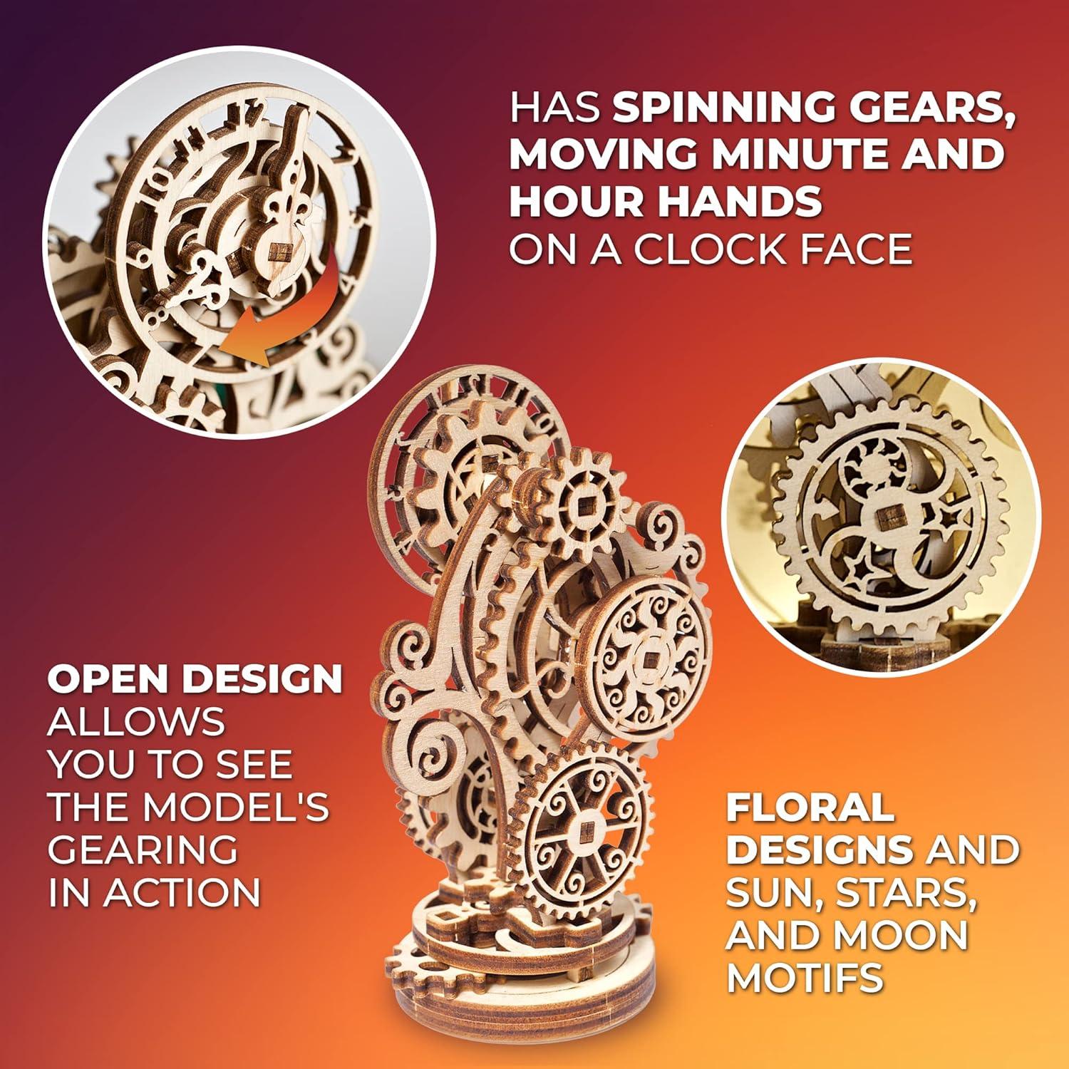 Rompecabezas 3D Reloj Steampunk Ugears - Madera Mecánica