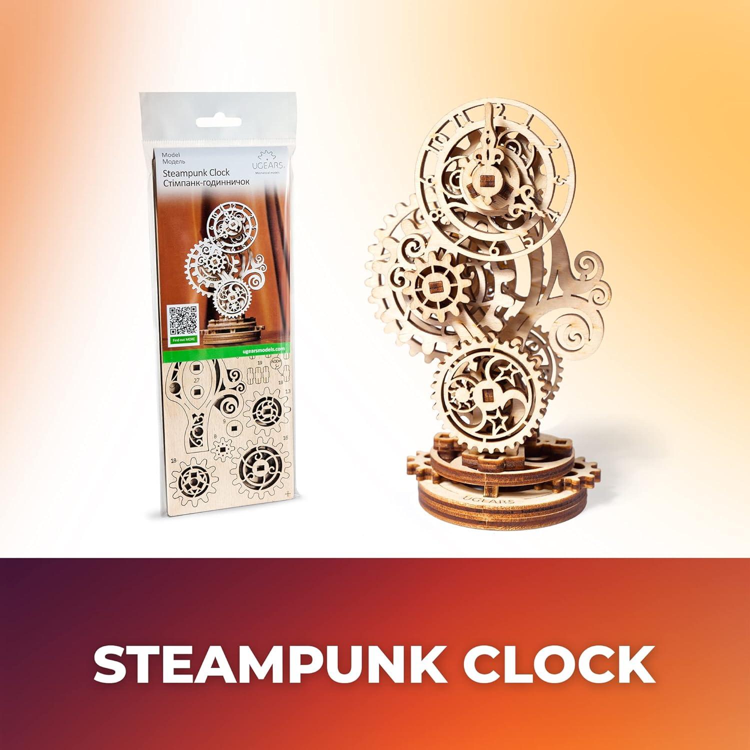 Rompecabezas 3D Reloj Steampunk Ugears - Madera Mecánica