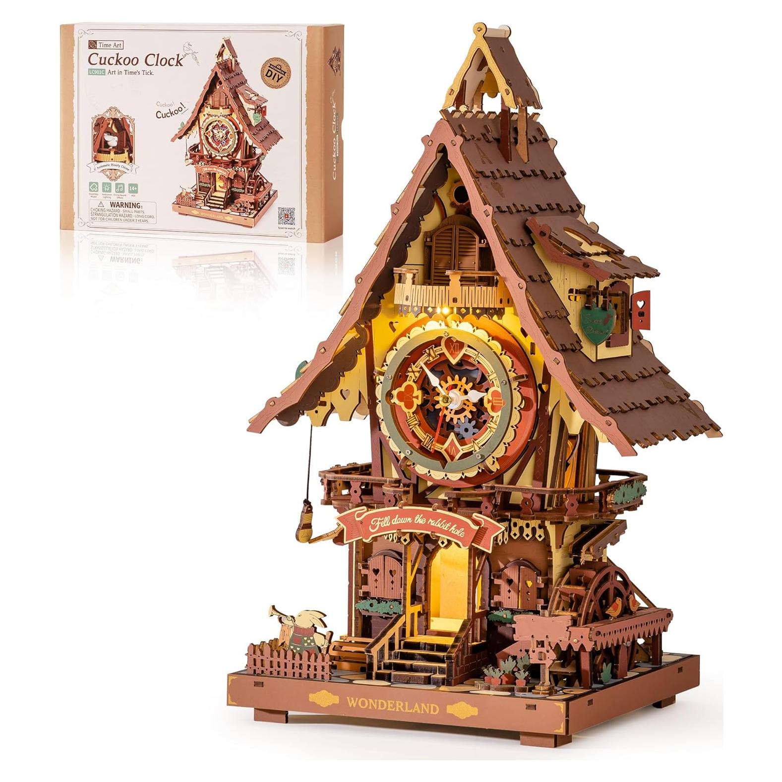 Rompecabezas 3D de Madera ROBOTIME Reloj de Cuco 435 Piezas