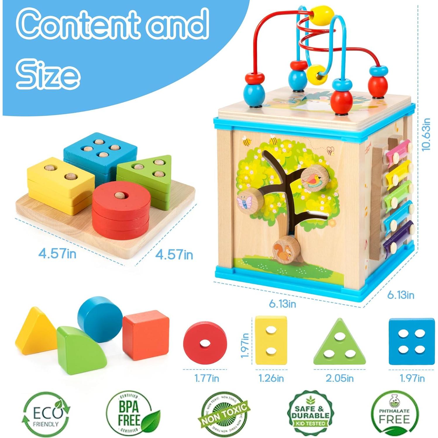 Cubo de Actividades de Madera 7-en-1 Montessori ShenZhen