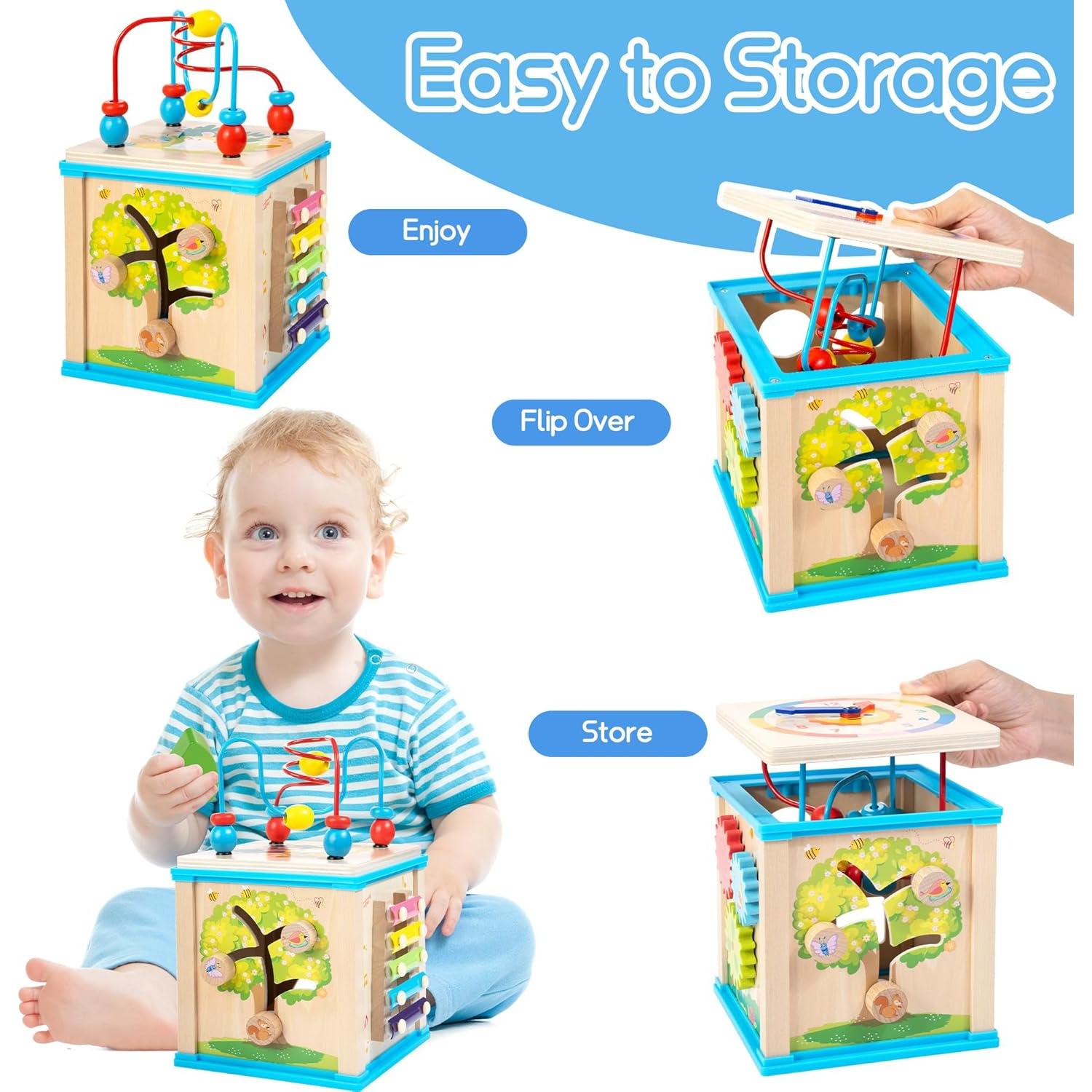 Cubo de Actividades de Madera 7-en-1 Montessori ShenZhen