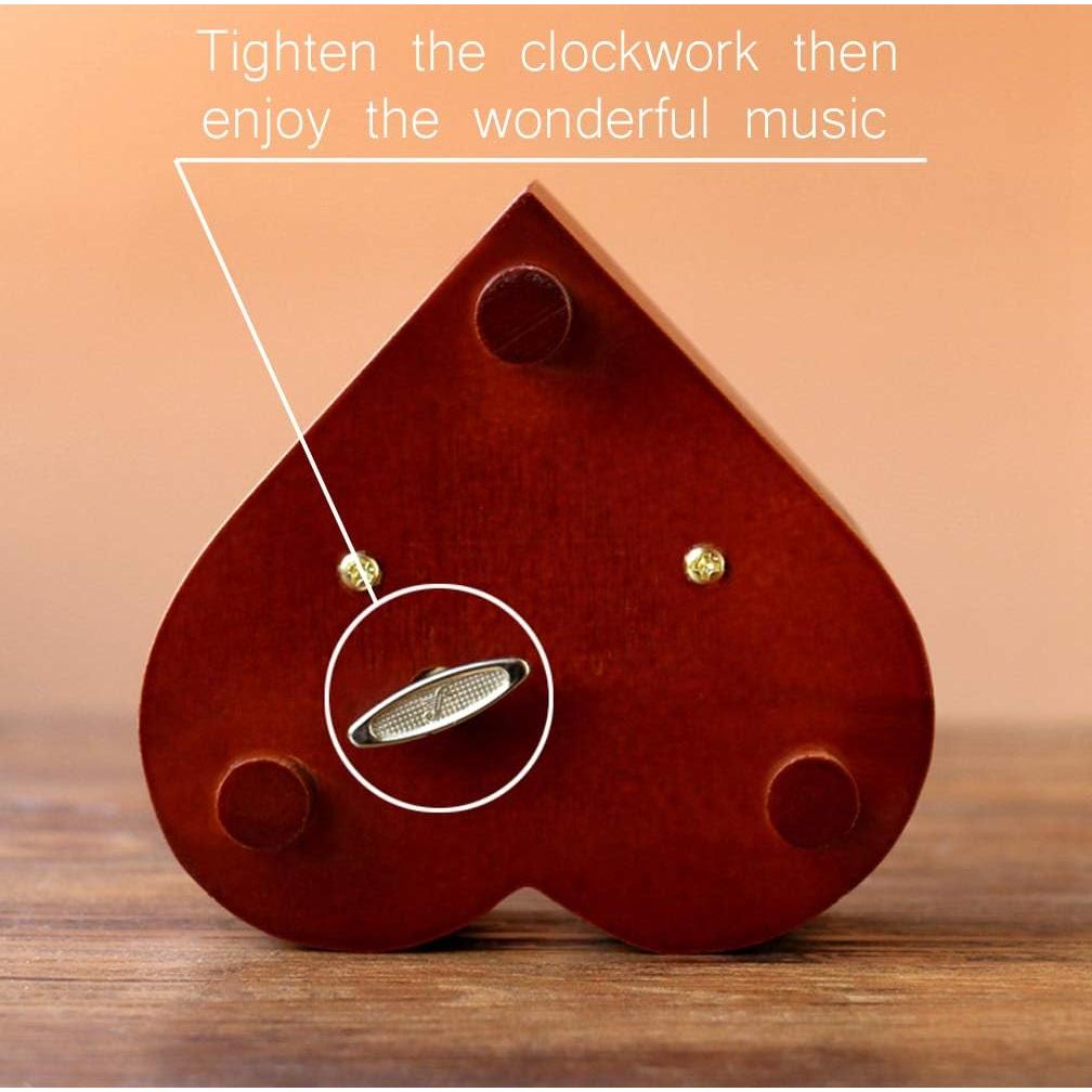 Caja de Música Sooharic La La Land Corazón Madera 9.9cm