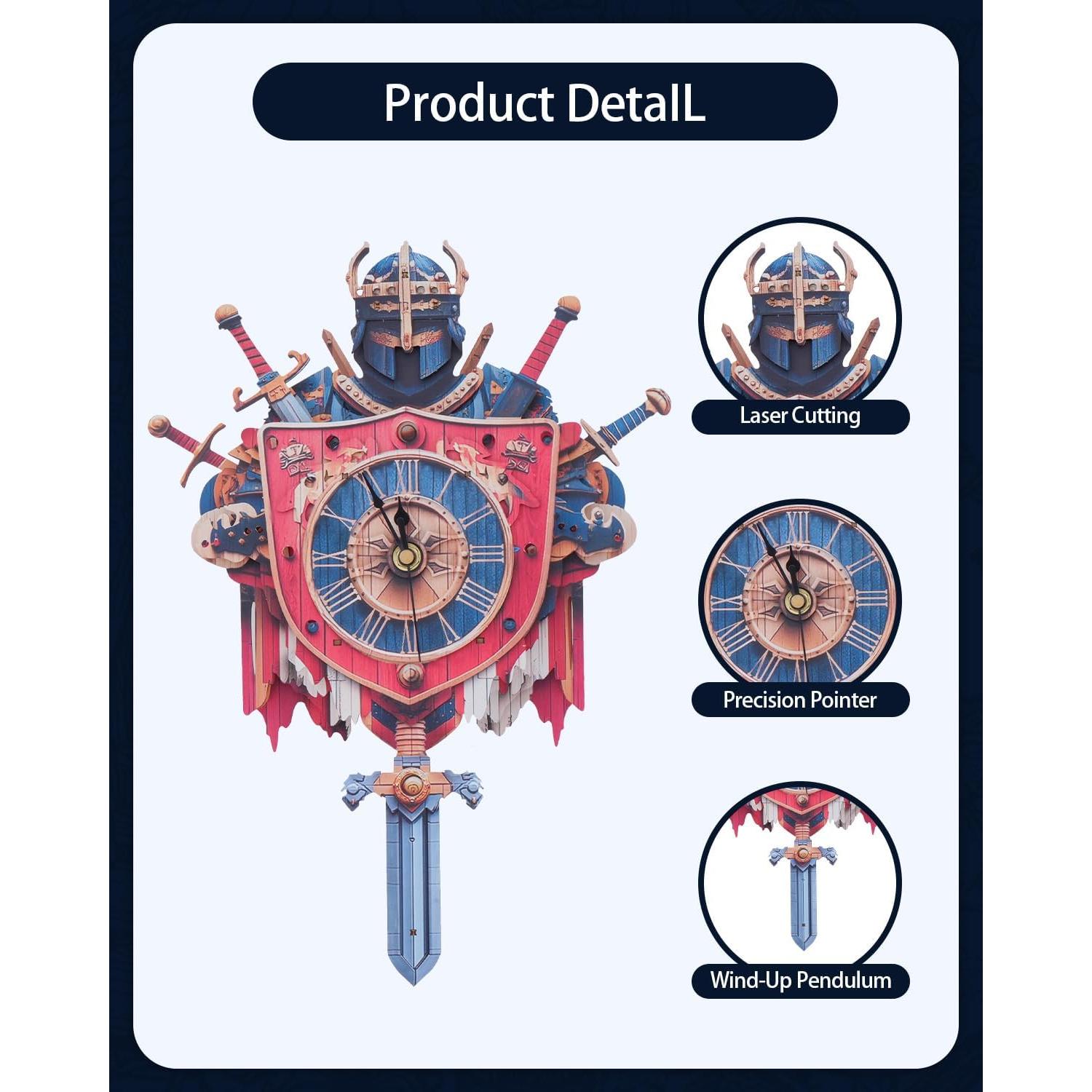 Rompecabezas 3D de Madera Reloj Caballero RNFINEWOW