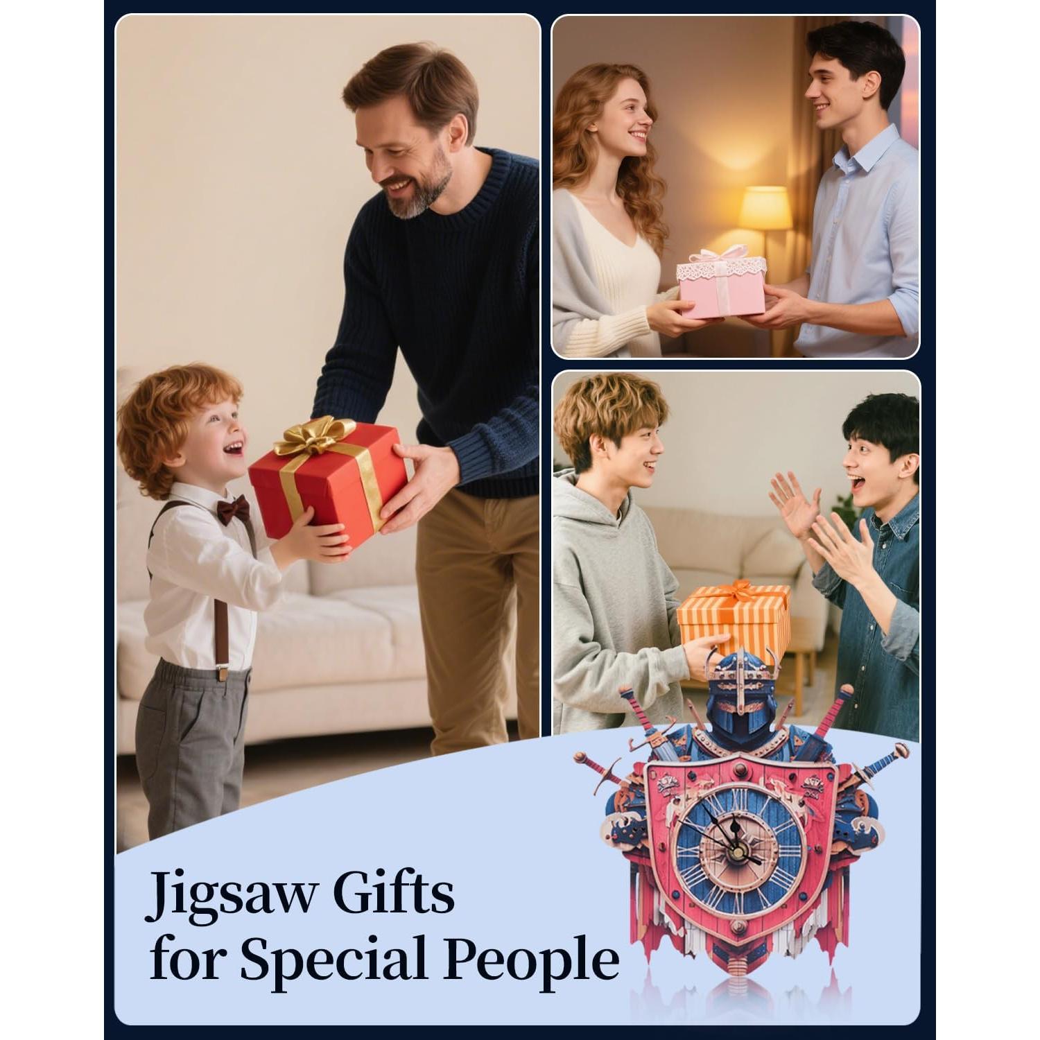 Rompecabezas 3D de Madera Reloj Caballero RNFINEWOW