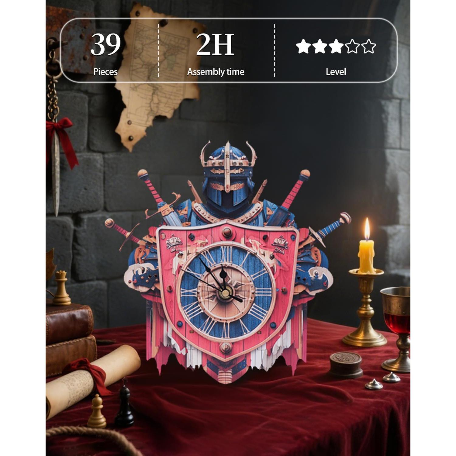 Rompecabezas 3D de Madera Reloj Caballero RNFINEWOW