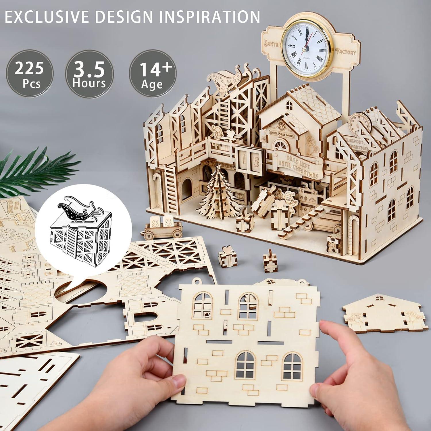 Rompecabezas de Madera 3D Taller de Santa - Varbertos - 225 Piezas