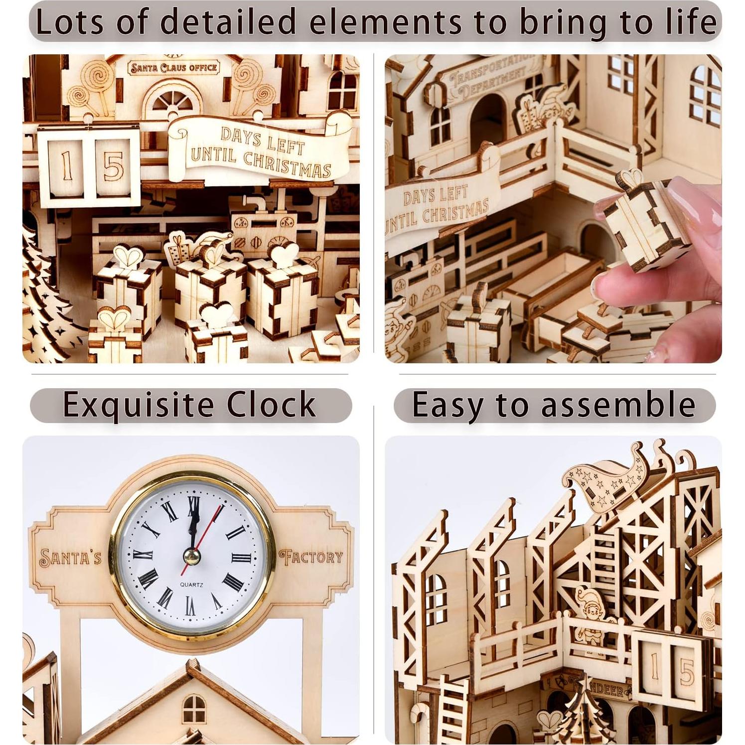 Rompecabezas de Madera 3D Taller de Santa - Varbertos - 225 Piezas