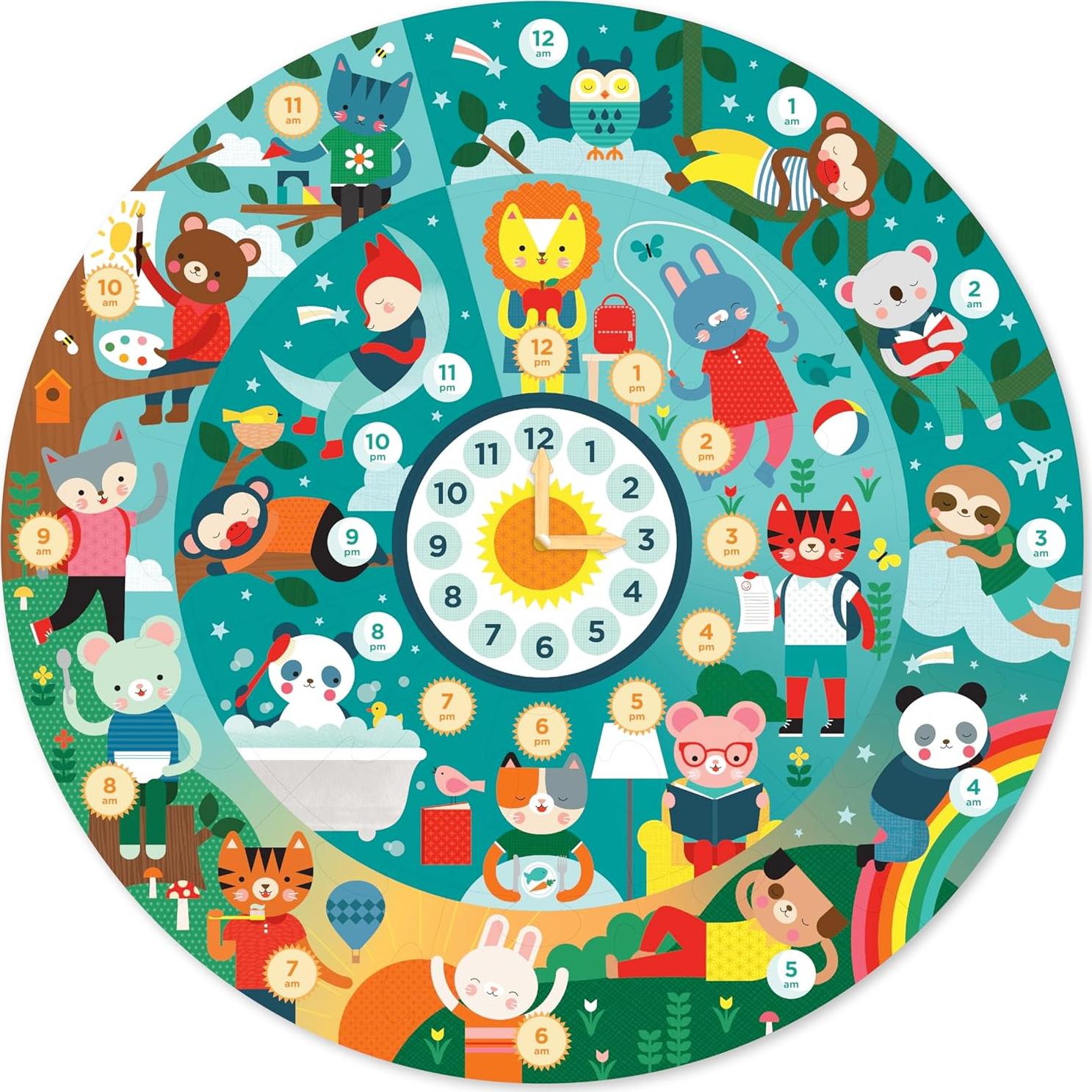 Rompecabezas de Suelo Petit Collage 24 Piezas Aprendiendo Hora