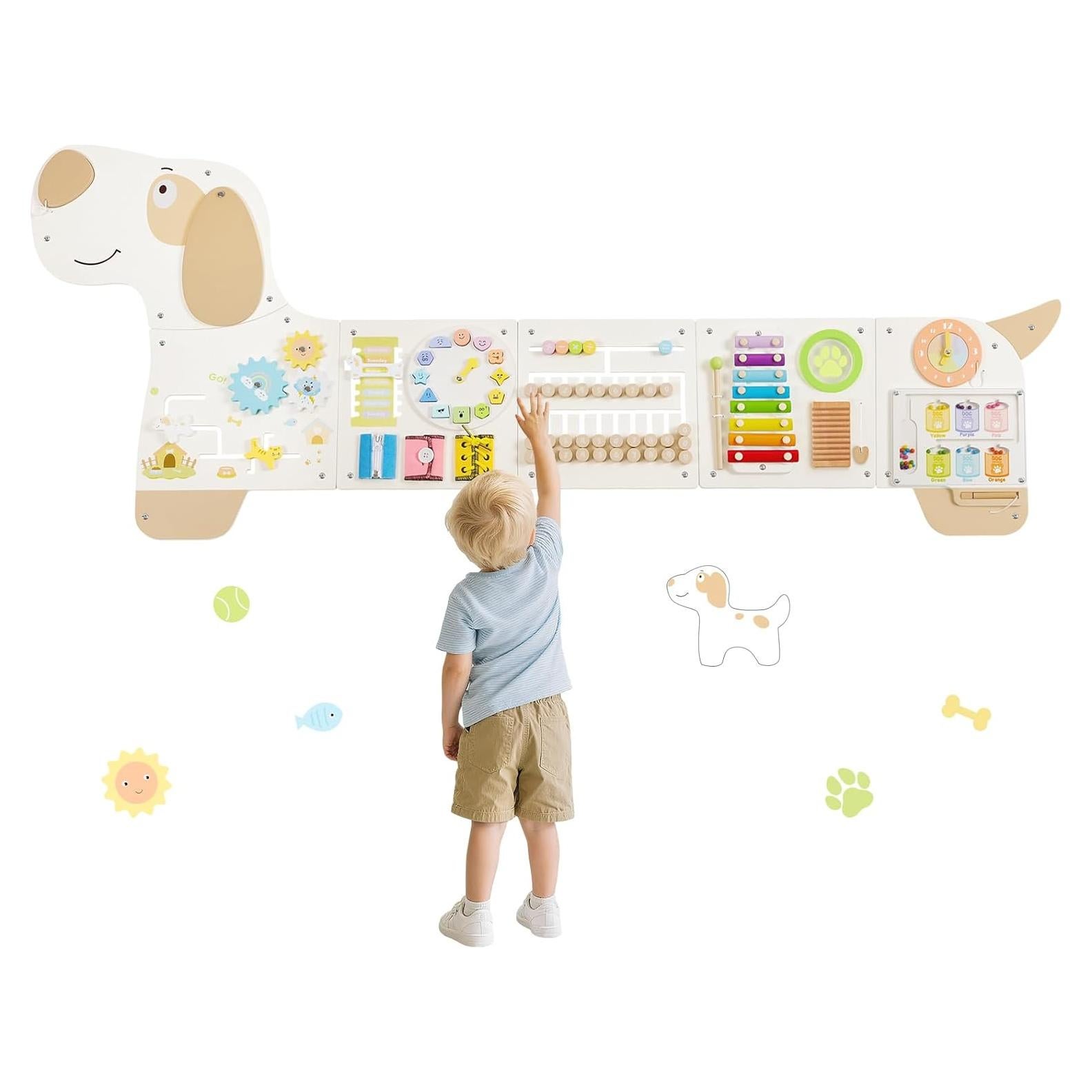 Panel Sensorial de Pared PIIKAGO para Niños 1-6 Años 152x59cm