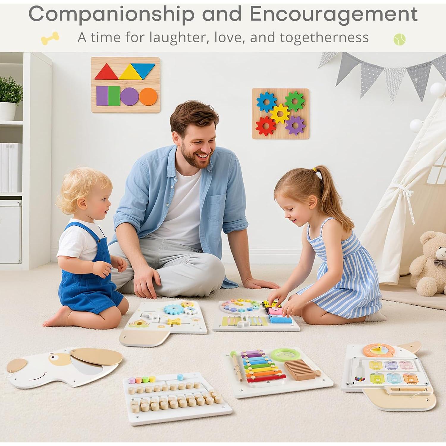 Panel Sensorial de Pared PIIKAGO para Niños 1-6 Años 152x59cm