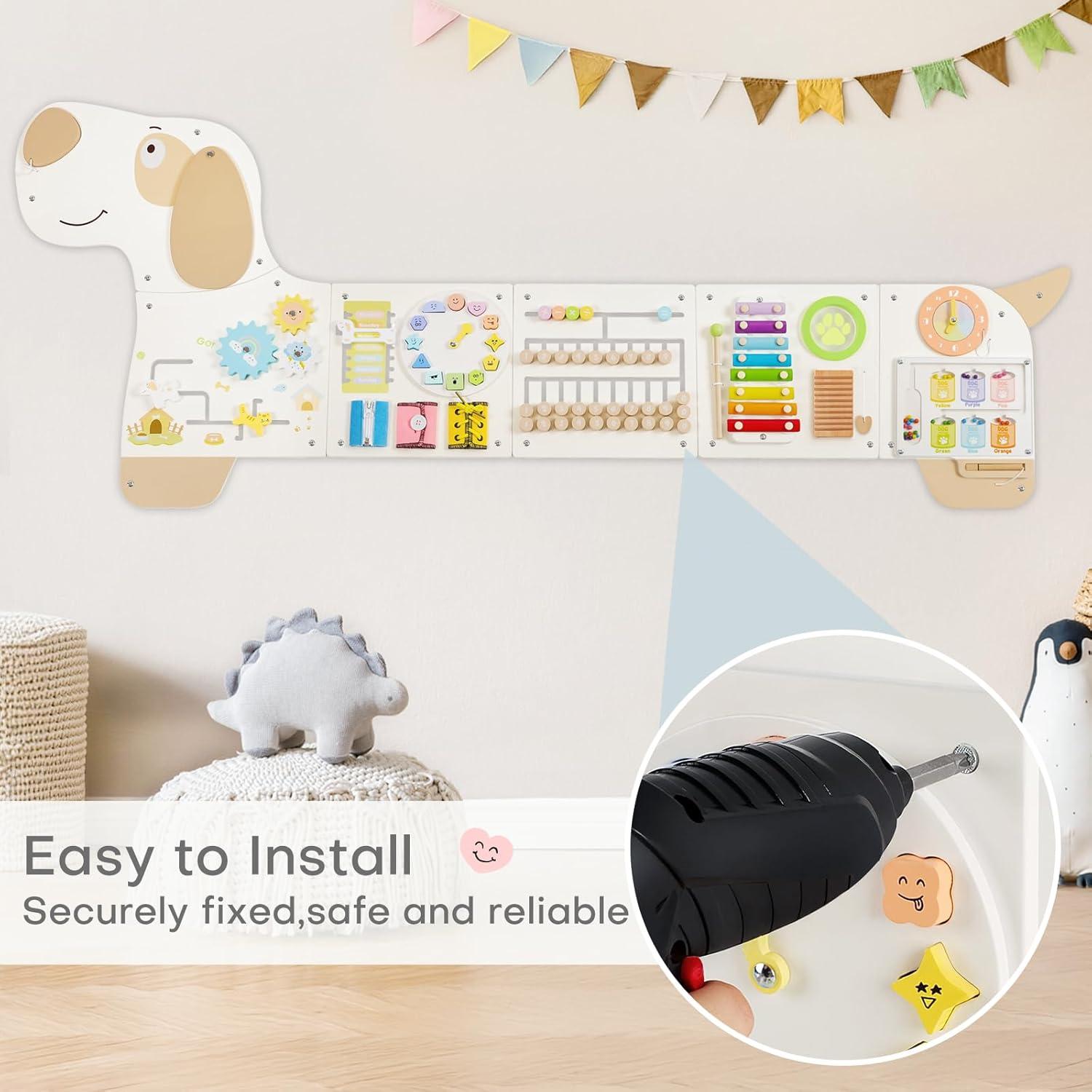 Panel Sensorial de Pared PIIKAGO para Niños 1-6 Años 152x59cm