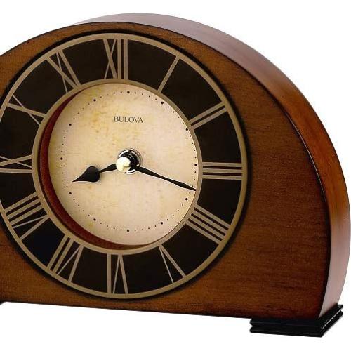 Reloj de Mesa Bulova B7340 Antiguo en Madera de Nogal