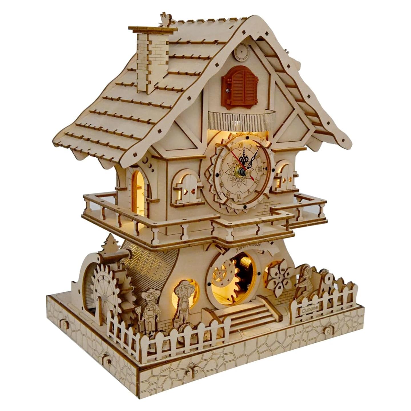 Rompecabezas 3D de Madera Cuberie Reloj de Cuco DIY 1.68 kg