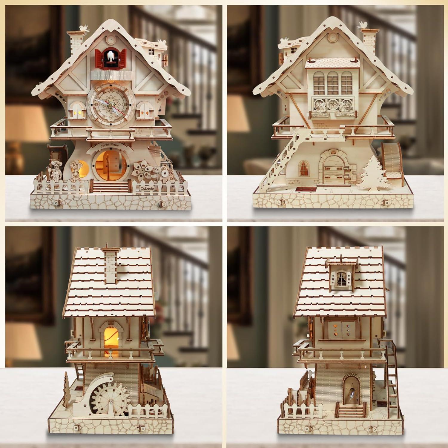 Rompecabezas 3D de Madera Cuberie Reloj de Cuco DIY 1.68 kg