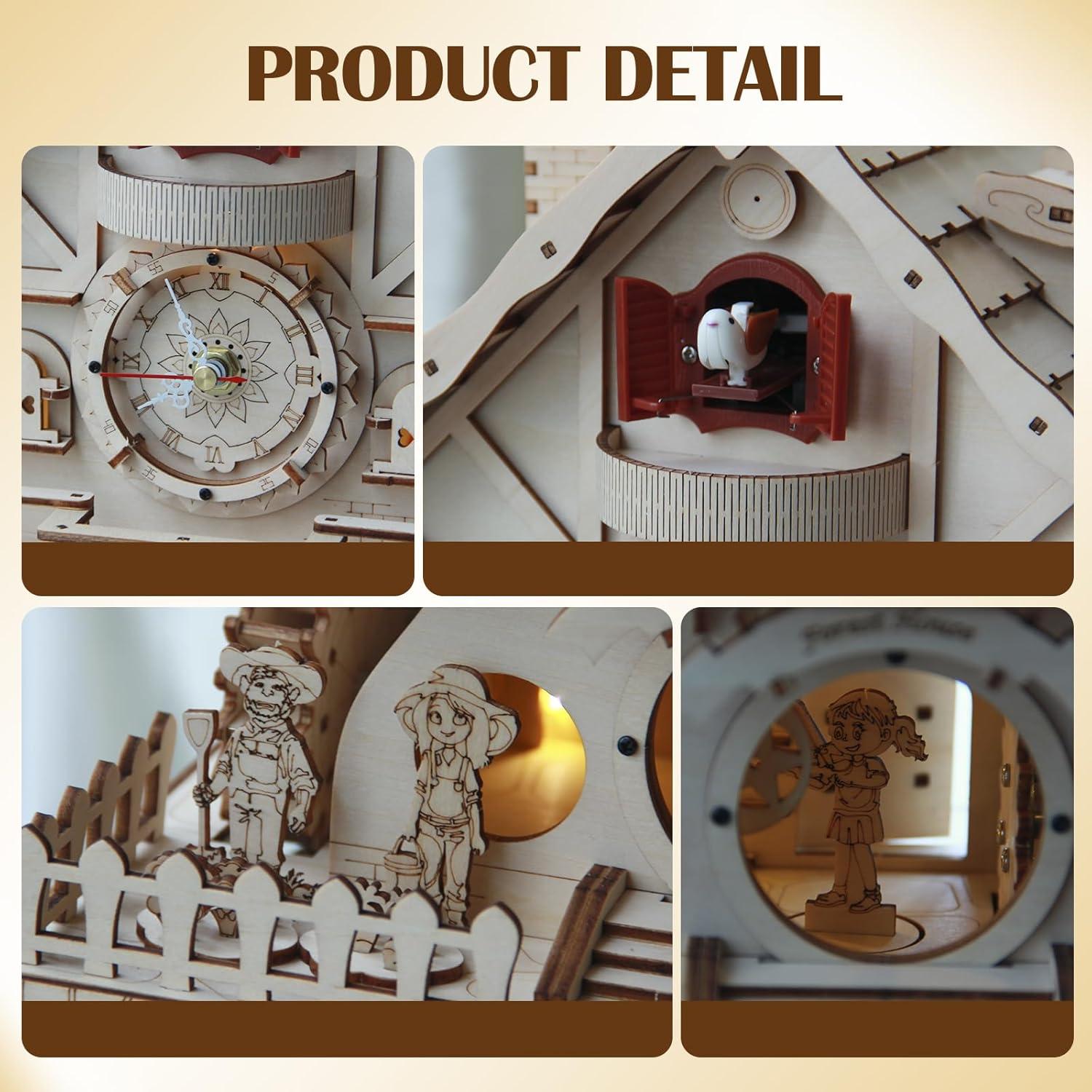 Rompecabezas 3D de Madera Cuberie Reloj de Cuco DIY 1.68 kg