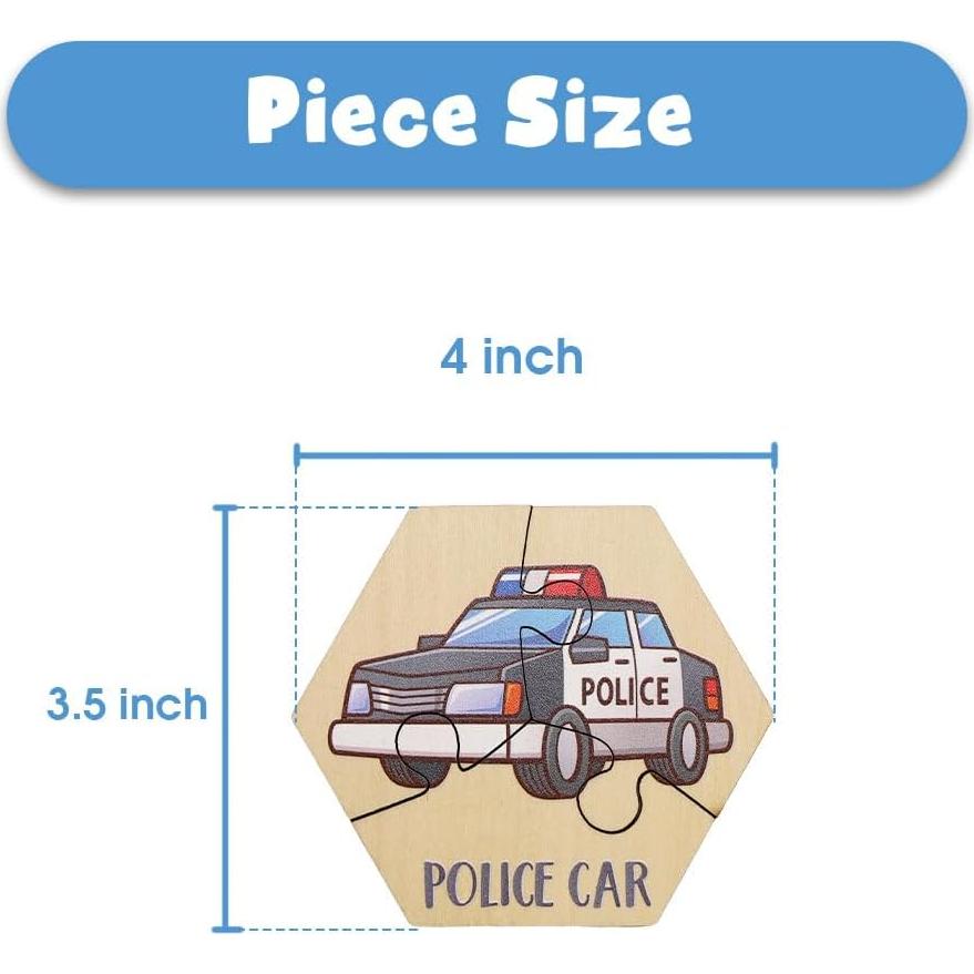 Rompecabezas de Madera TinyKidz 15 Piezas Transportes 2+ Años