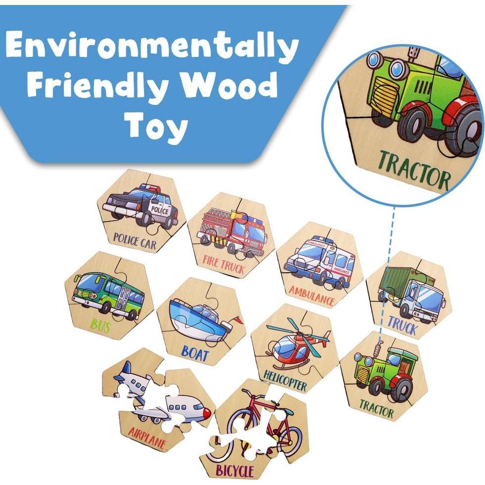 Rompecabezas de Madera TinyKidz 15 Piezas Transportes 2+ Años