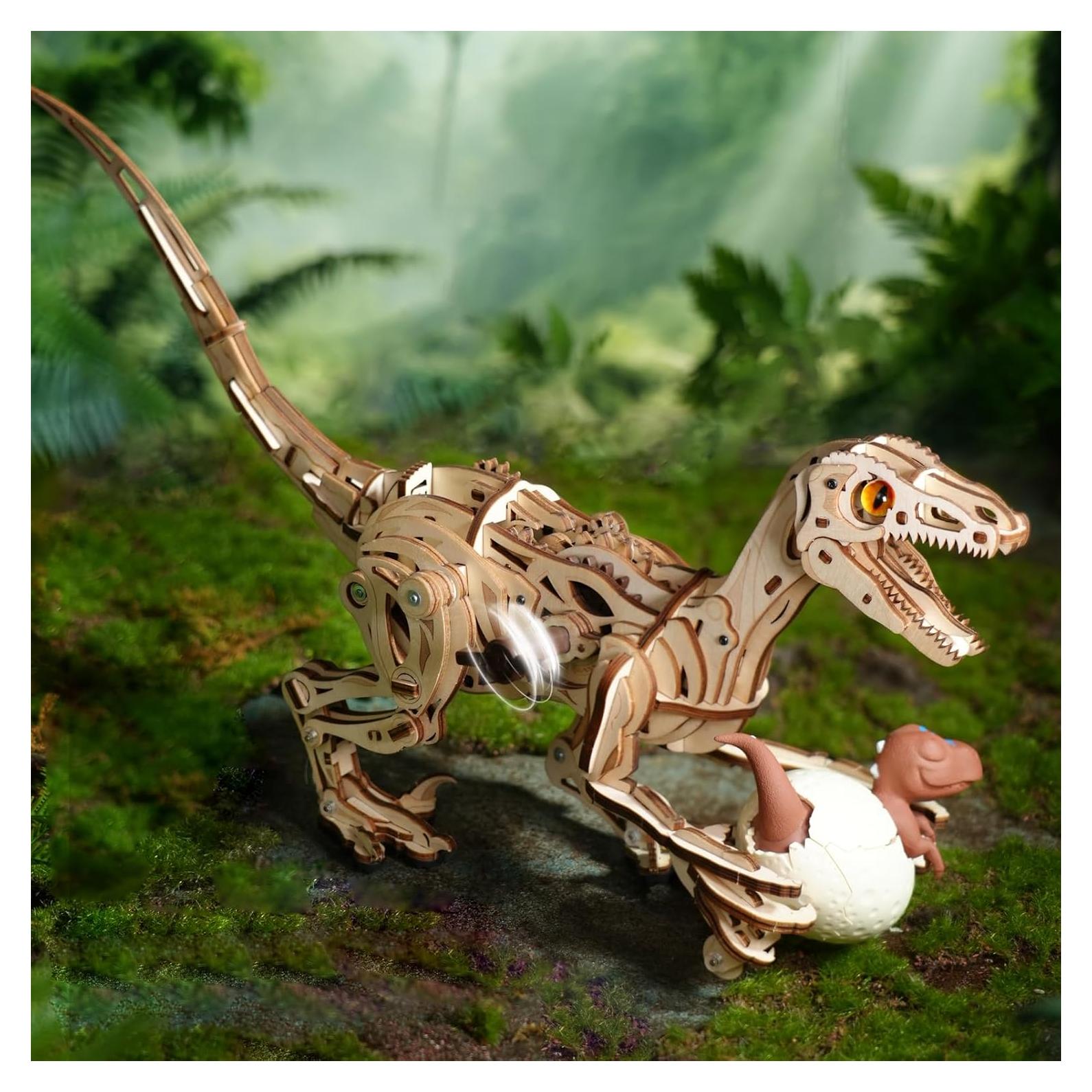 Rompecabezas 3D Velociraptor de Madera ROBOTIME - Juguete STEM