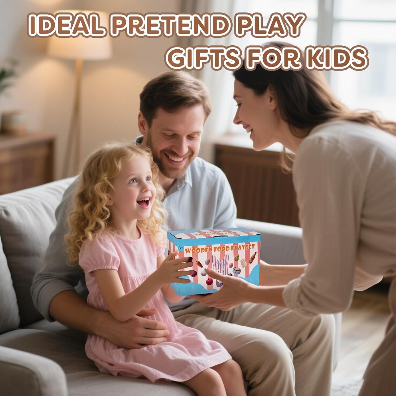 Set de Juguetes de Comida de Madera JOYSINTOY para Niños 3+