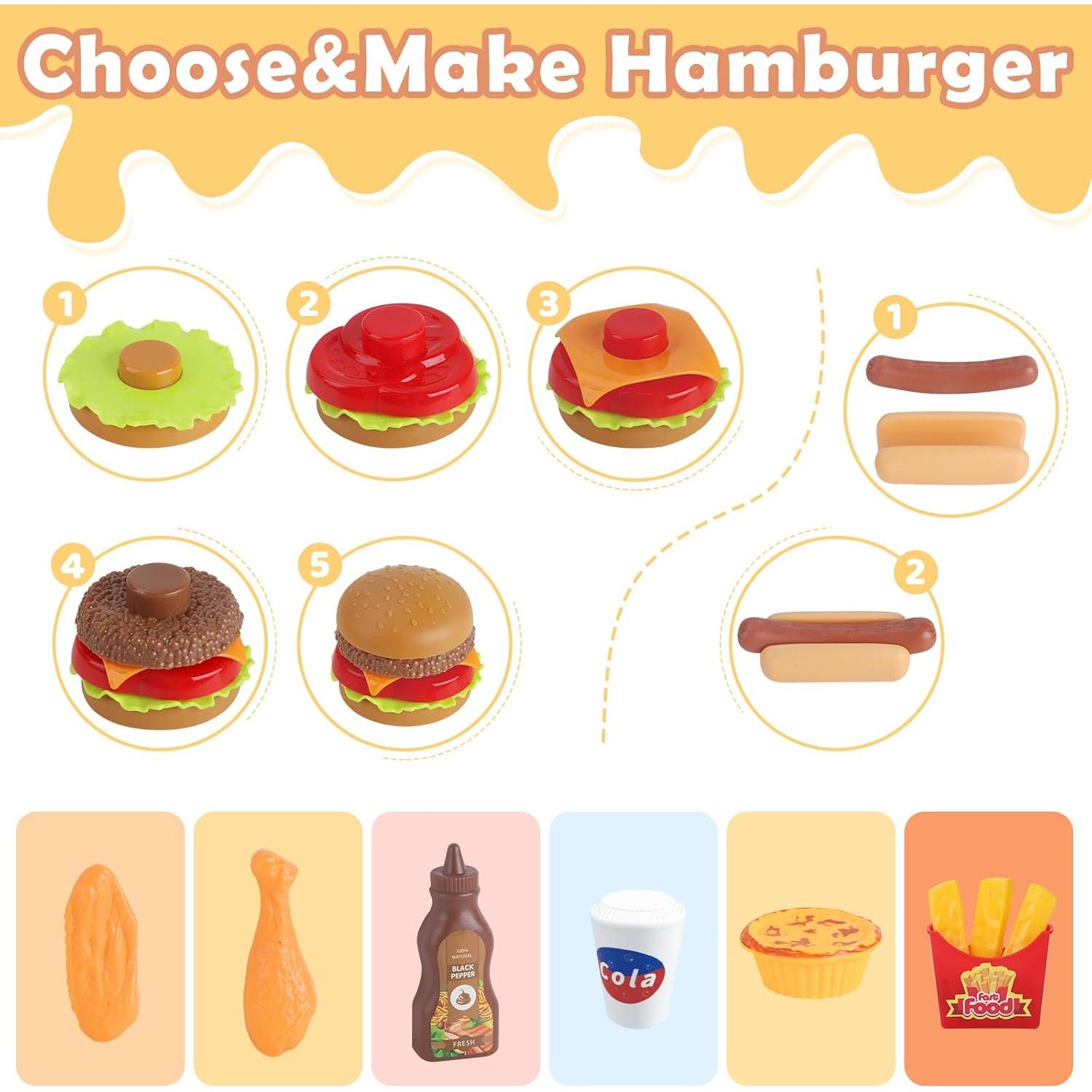 Conjunto de Juego de Hamburguesa KOALA DIARY 21 Piezas