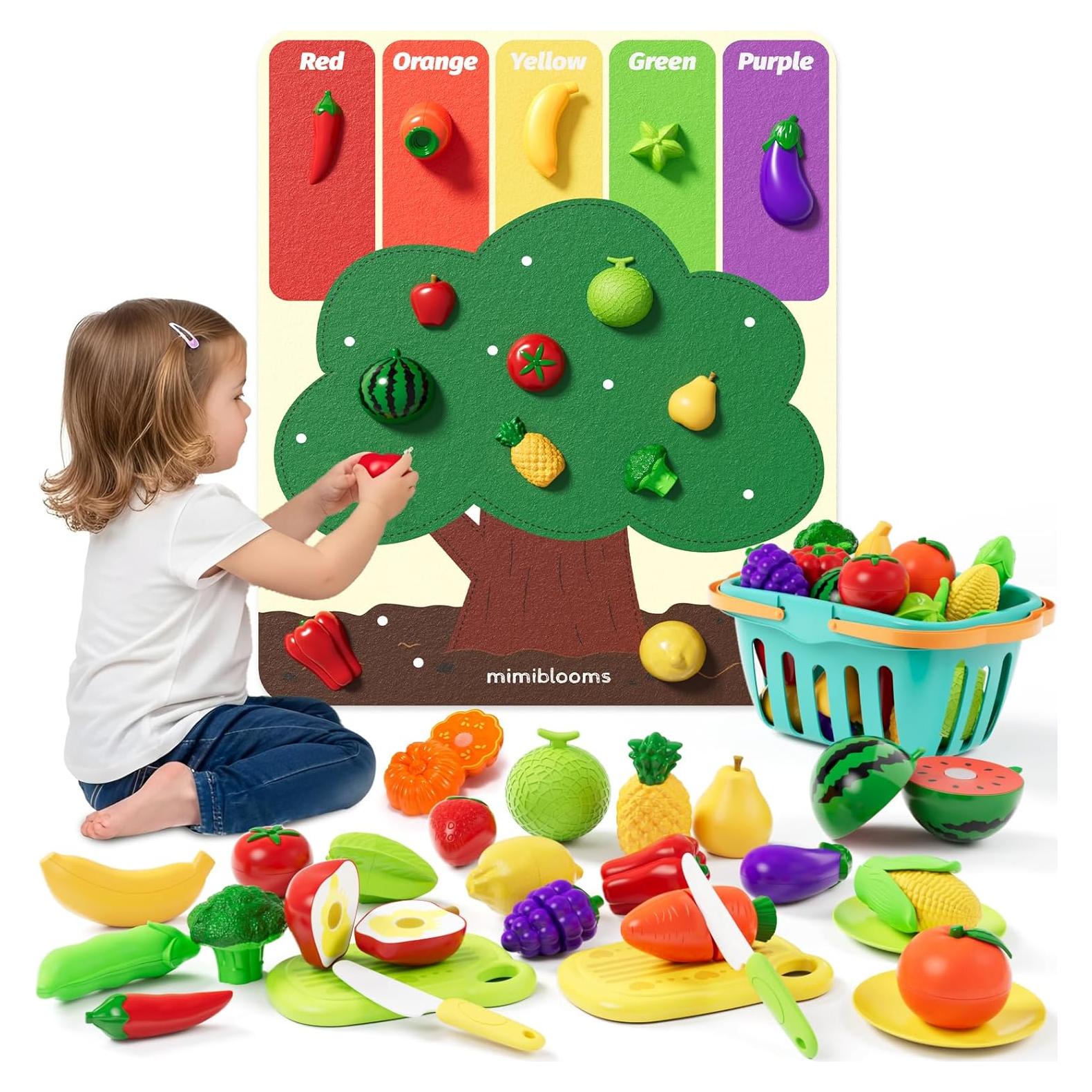 Juego de Comida de Cocina para Niños con Alfombrilla de Fieltro