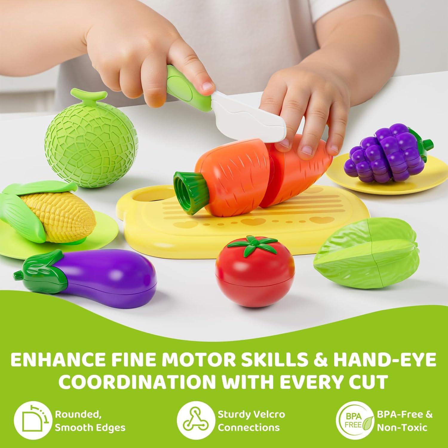 Juego de Comida de Cocina para Niños con Alfombrilla de Fieltro