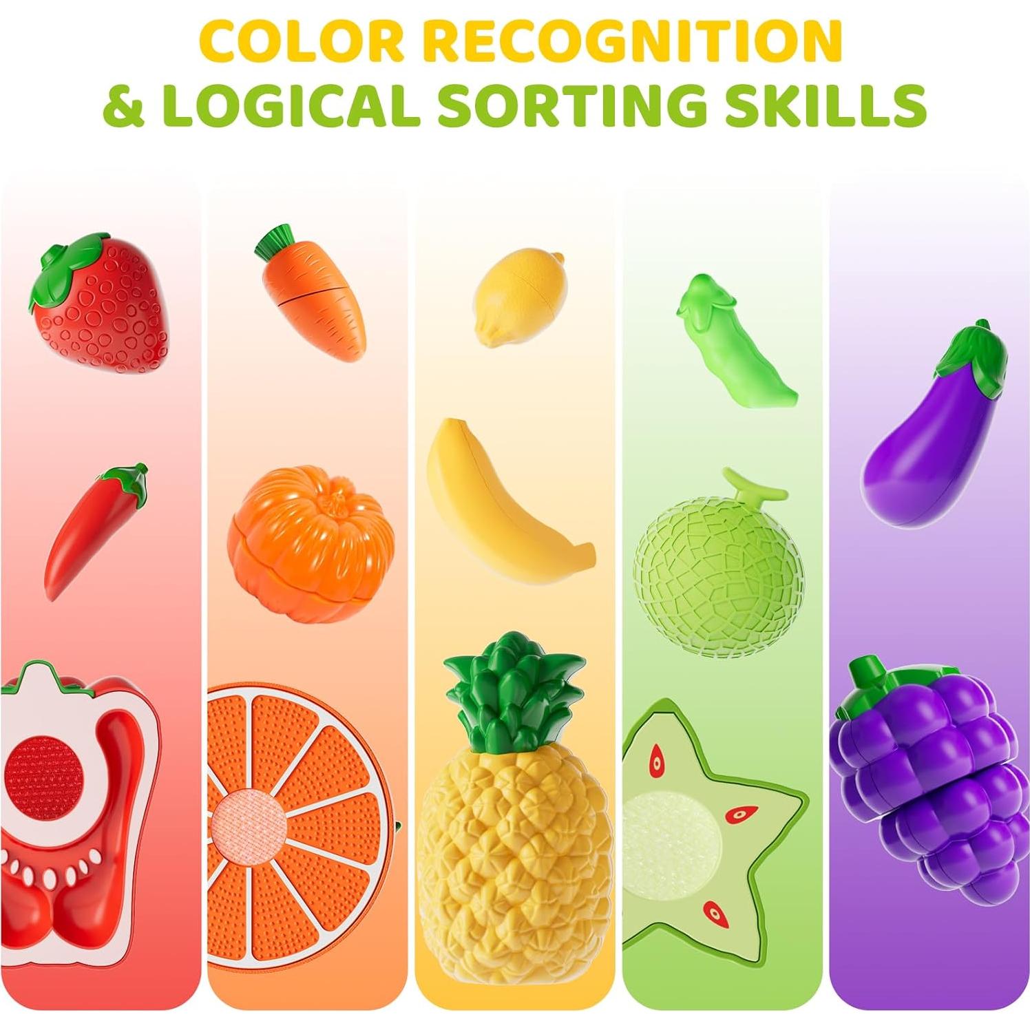 Juego de Comida de Cocina para Niños con Alfombrilla de Fieltro