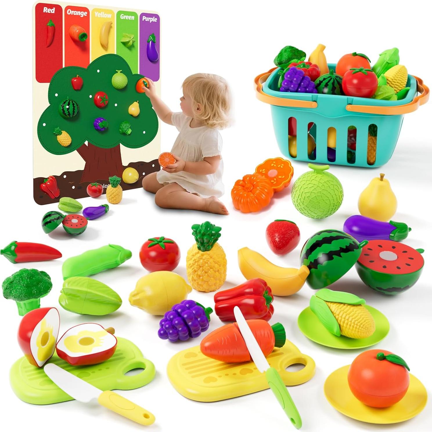 Juego de Comida de Cocina para Niños con Alfombrilla de Fieltro