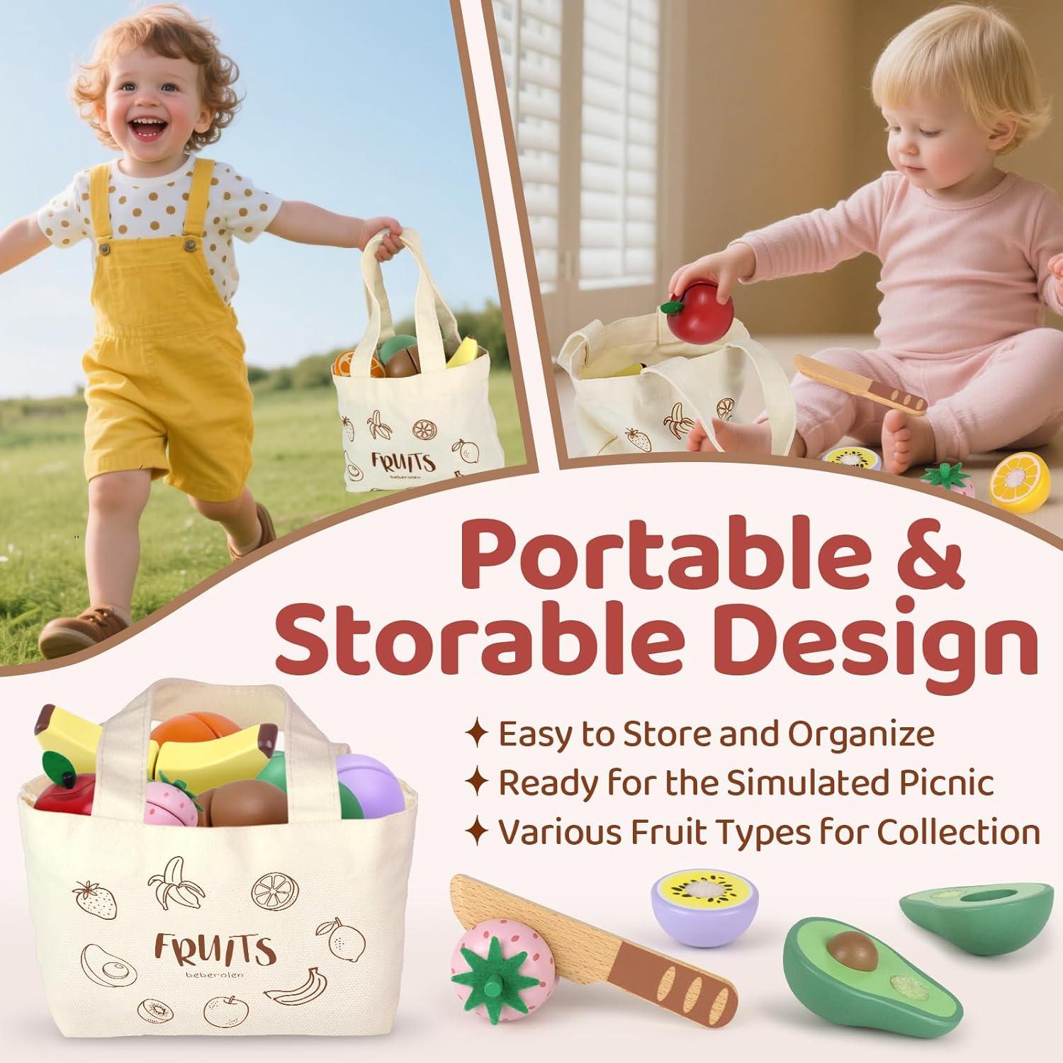 Juego de Comida de Madera Beberolen para Niños 3+ Años