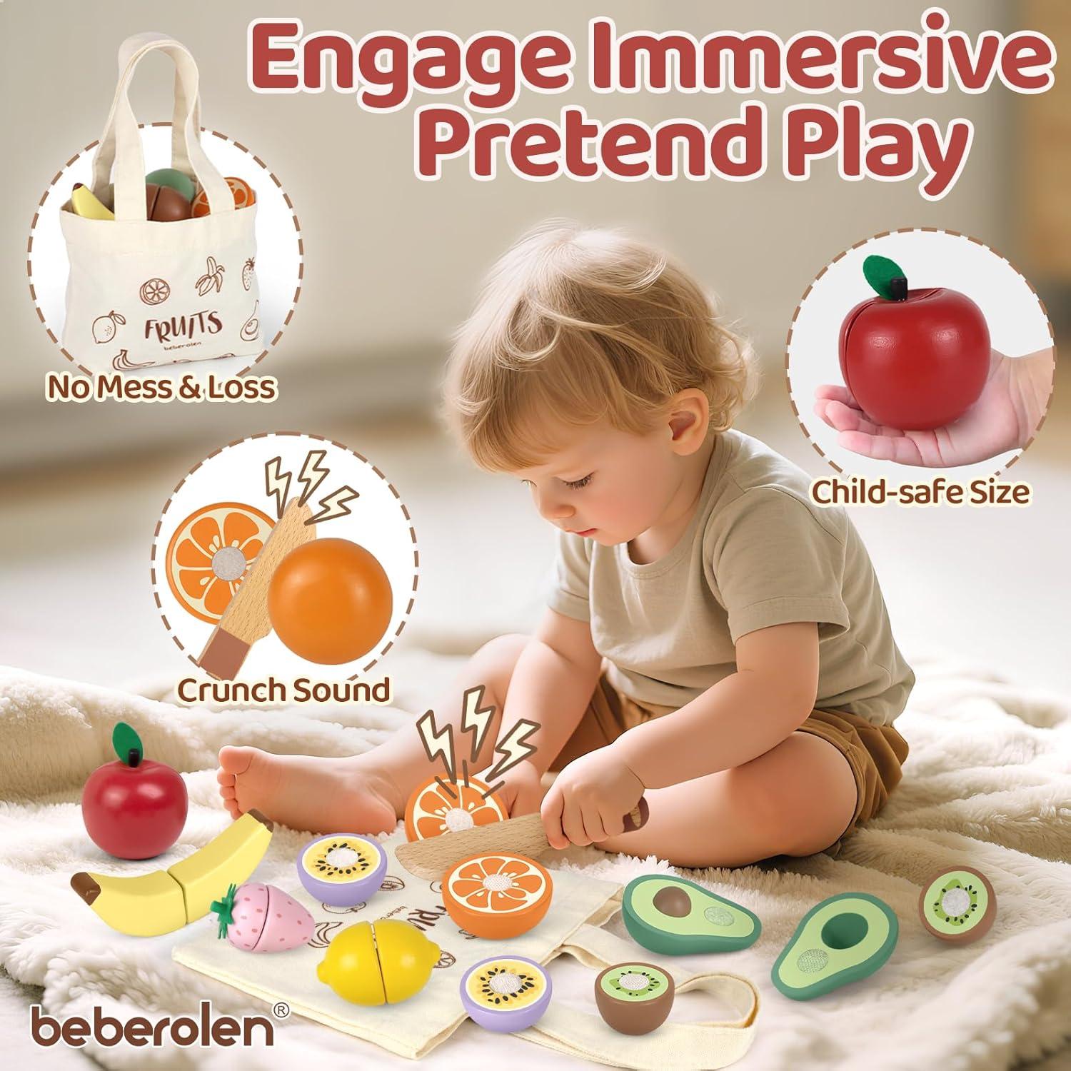 Juego de Comida de Madera Beberolen para Niños 3+ Años