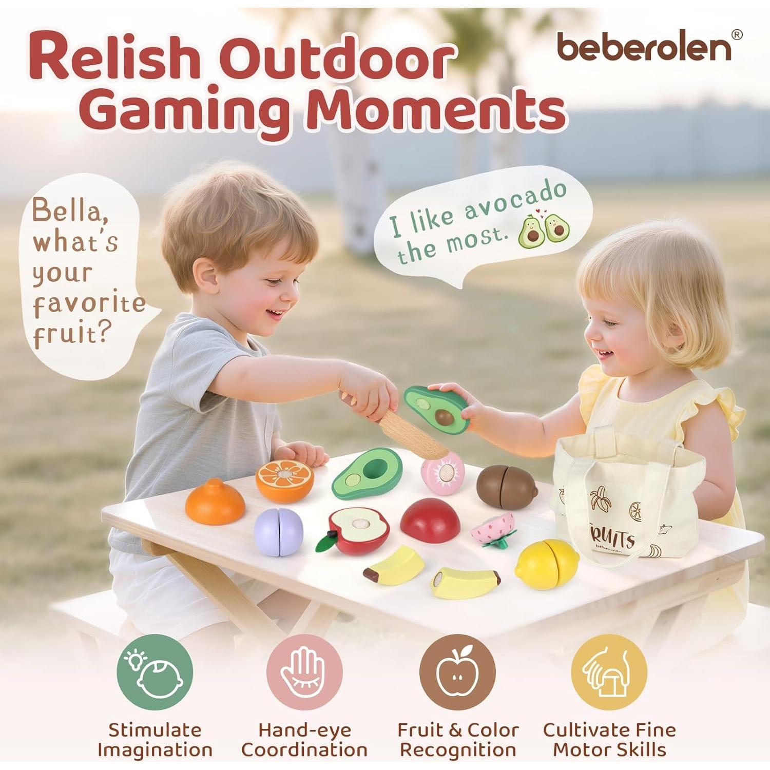 Juego de Comida de Madera Beberolen para Niños 3+ Años