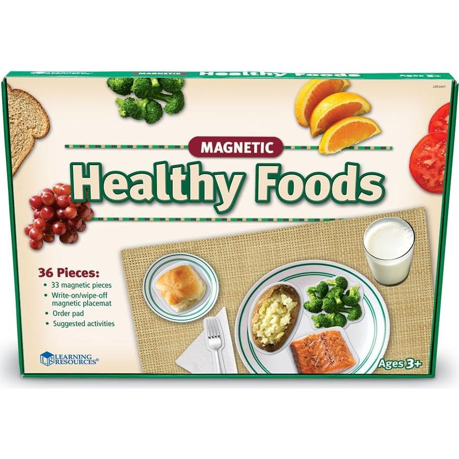 Conjunto de Alimentos Saludables Magnéticos Recursos de Aprendizaje 34 Piezas