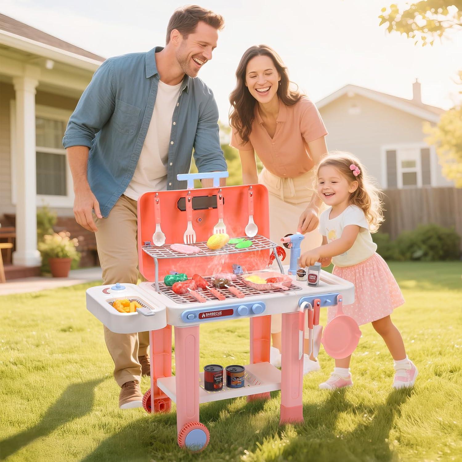Set de Parrilla BBQ CUTE STONE Rosa para Niños 3+ Años