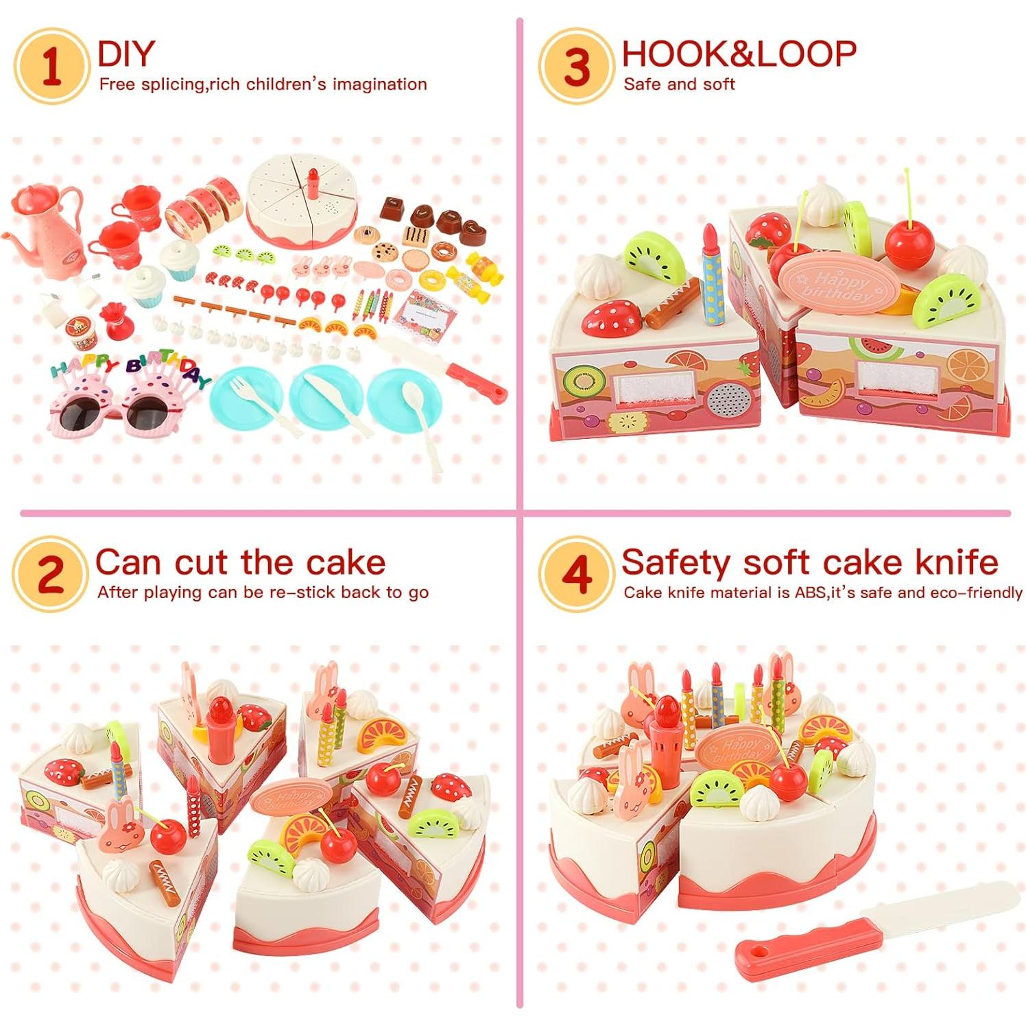 Juego de Comida de Pastel de Cumpleaños 85 Piezas LOVE LIFE