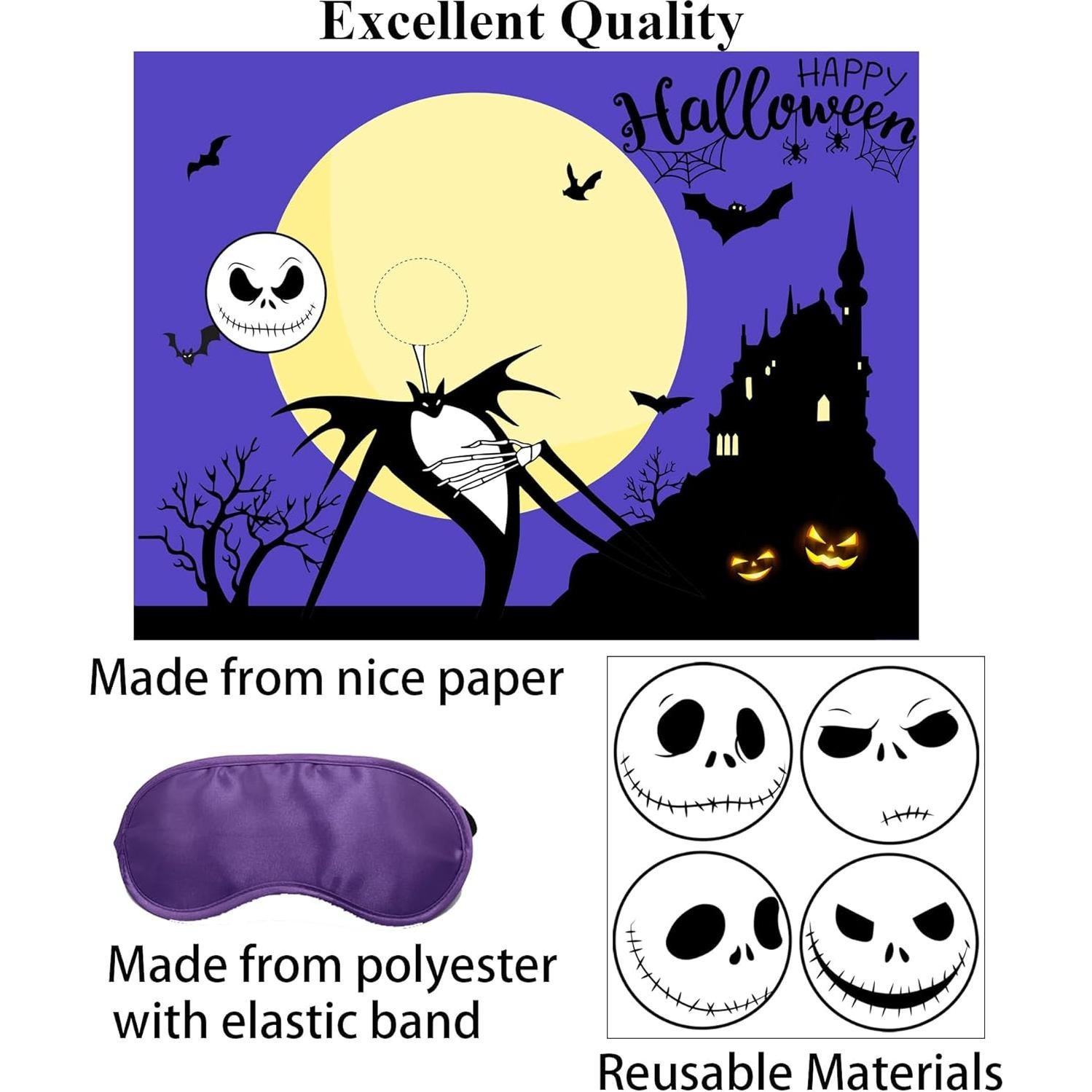 Juego de Fiesta Halloween Coloca la Cara en el Jack - Youlingd