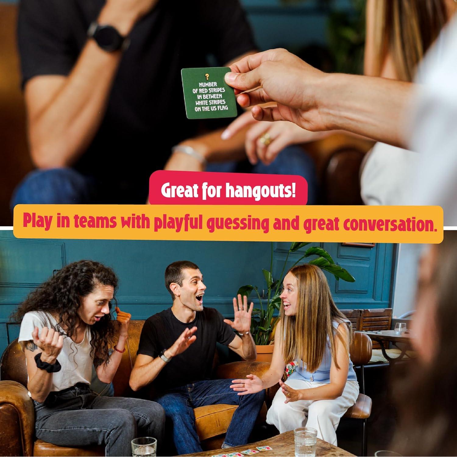 Juego de Cartas Blue Orange Blind Jack - Trivia y Estrategia 2-12 Jugadores