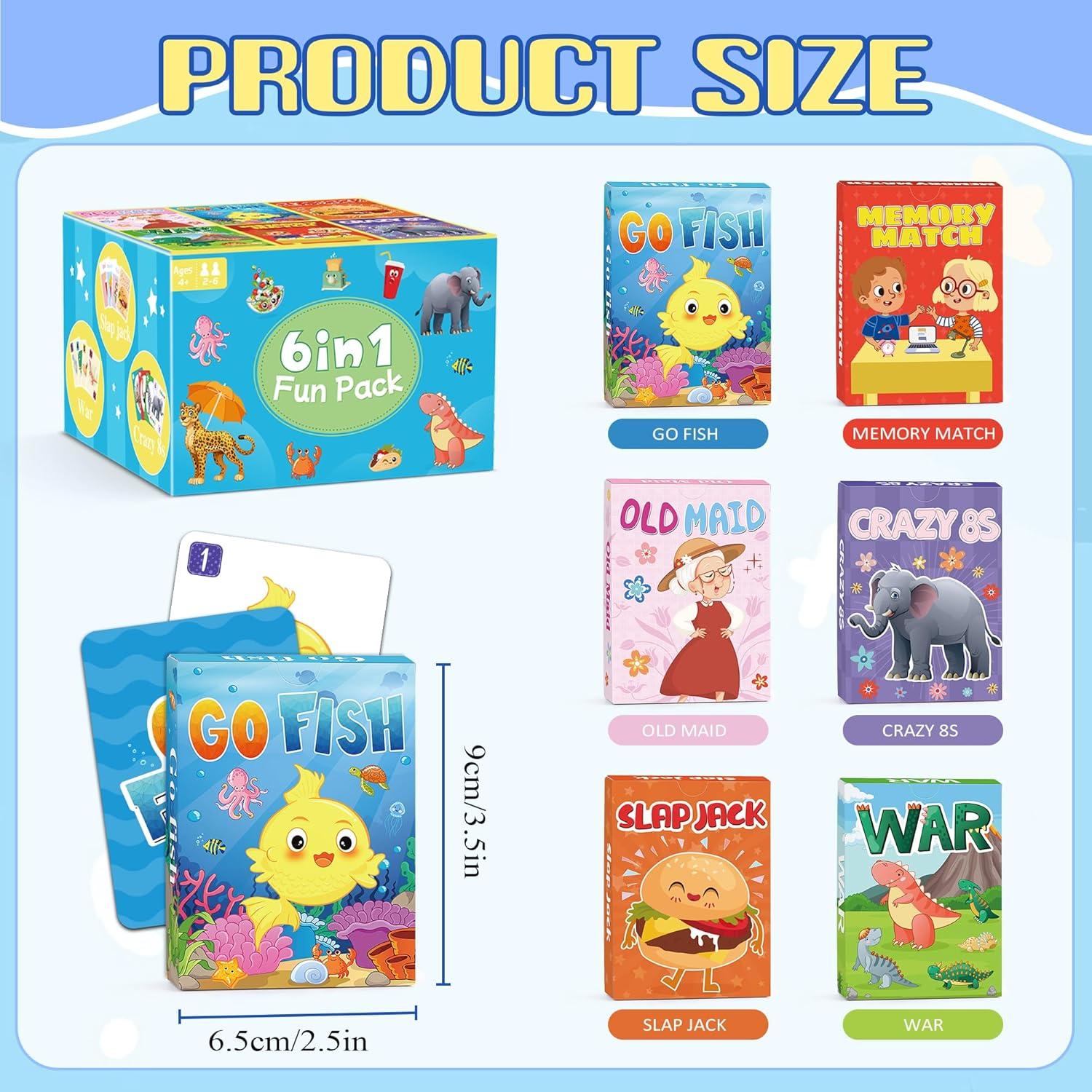 Juego de Cartas Divertido 6 en 1 Timenued para Niños