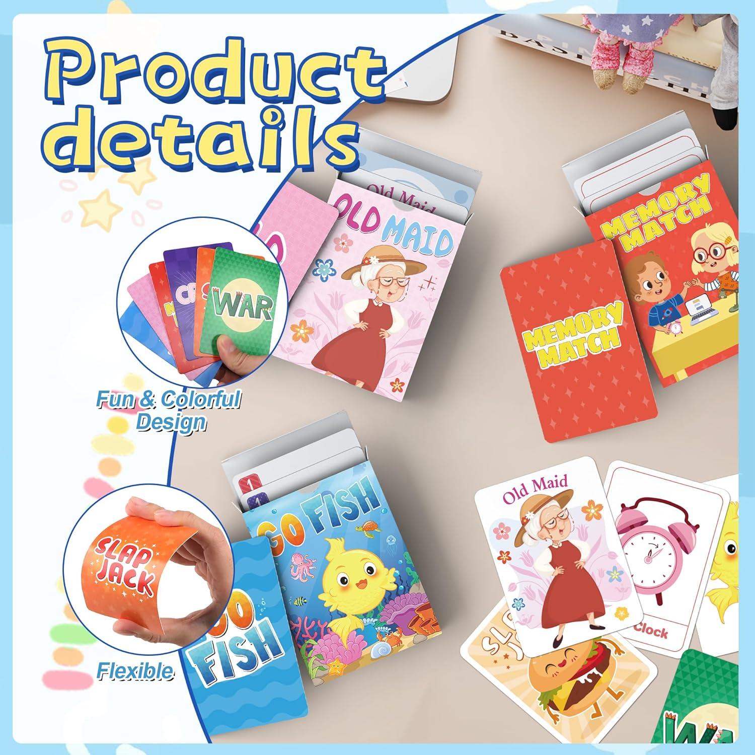 Juego de Cartas Divertido 6 en 1 Timenued para Niños