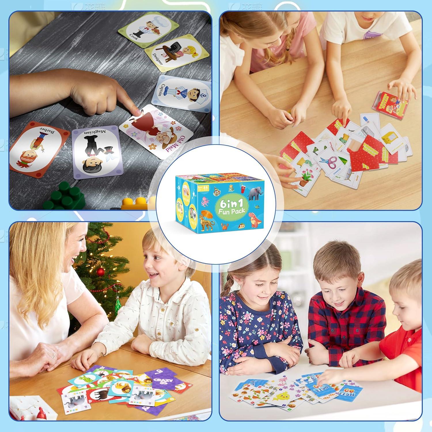 Juego de Cartas Divertido 6 en 1 Timenued para Niños