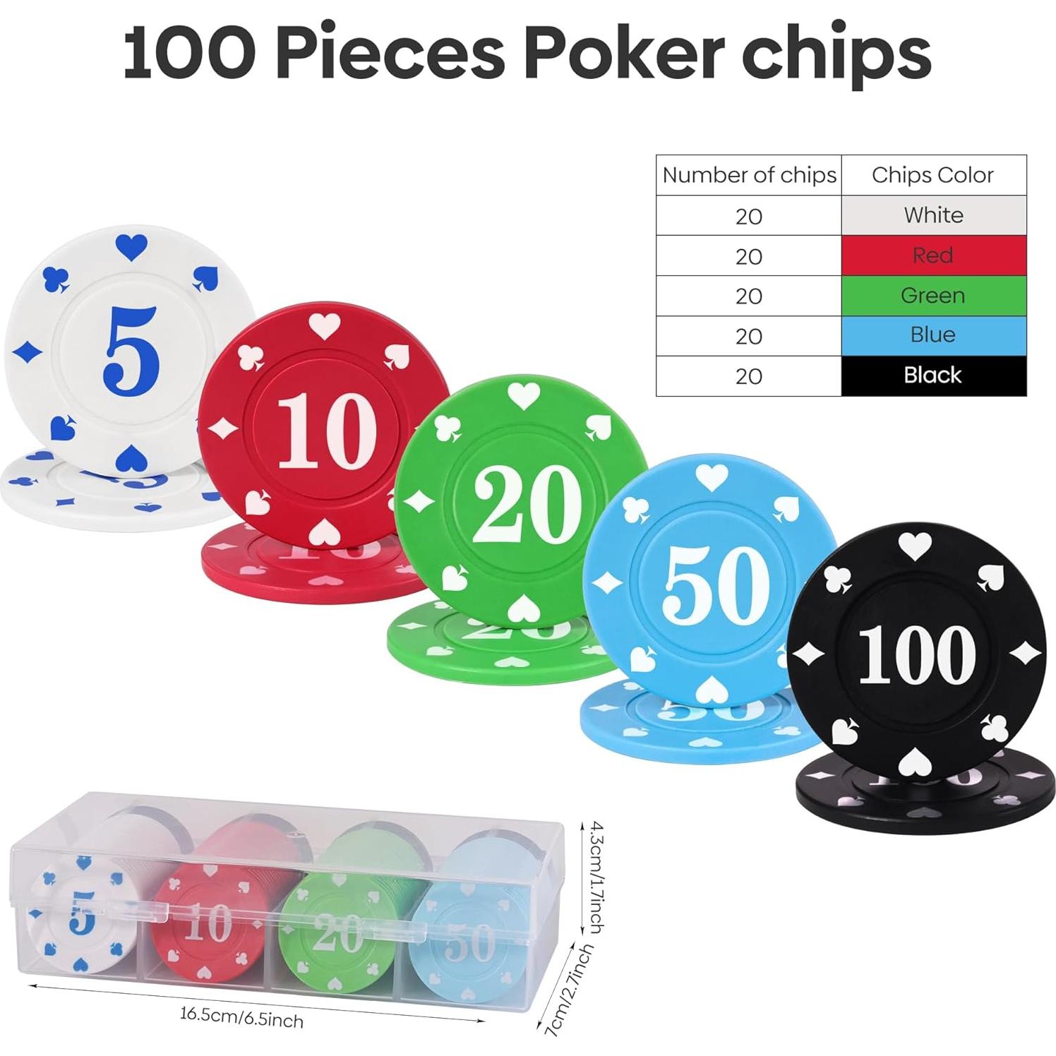 Juego de Fichas de Póker Sharkplay 100 Piezas con Caja